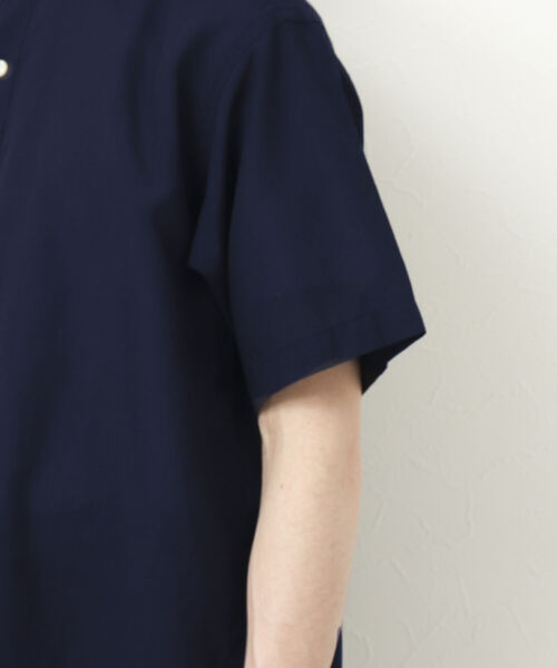 NOLLEY'S goodman（ノーリーズグッドマン）の「FLOAT SHIRT 半袖バンドカラーシャツ（シャツ/ブラウス・メンズ・ブラック/サックスブルー/オレンジ/ダークネイビー・S/M/L）」の9枚目の写真