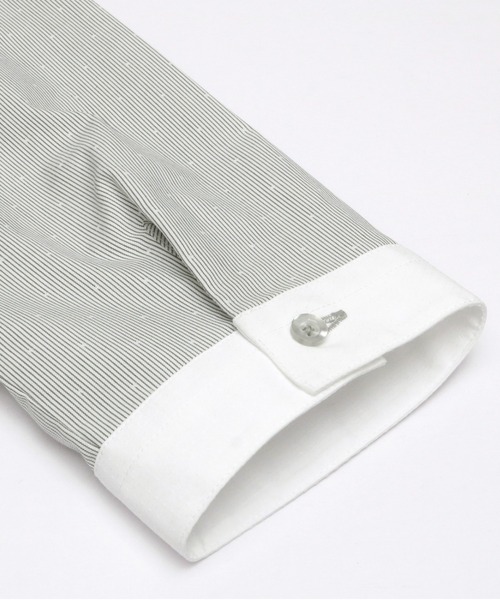 TOKYO SHIRTS(トウキョウシャツ)の「形態安定ノーアイロン スタンド衿 七分袖ビジネスワイシャツ(ビジネスシャツ・レディース・グレー・LL/S/M/L/XL)」の4枚目の写真