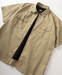 Dickies | 【Dickies/ディッキーズ】ワンポイントロゴ付き ビッグシルエット ショートスリーブワークシャツ/半袖シャツ/オーバーサイズ(シャツ/ブラウス)