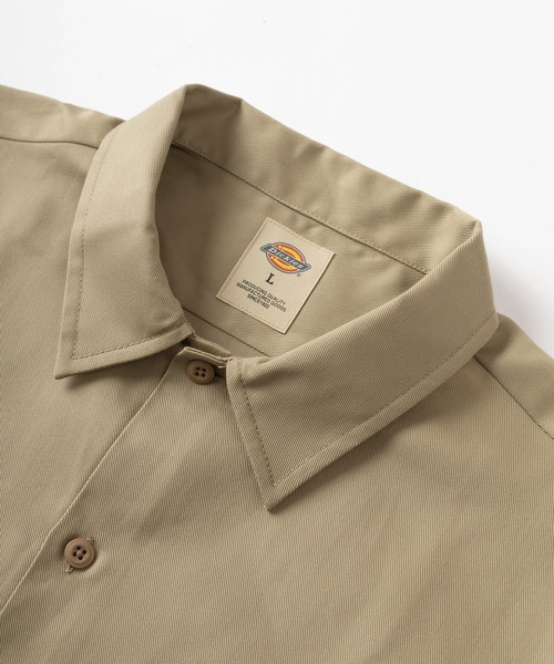 Dickies（ディッキーズ）の「【Dickies/ディッキーズ】ワンポイントロゴ付き ビッグシルエット ショートスリーブワークシャツ/半袖シャツ/オーバーサイズ（シャツ/ブラウス・メンズ・チャコールグレー/ダークグリーン/スカイブルー/ブラック/ネイビー/ベージュ・M/L/XL）」の10枚目の写真