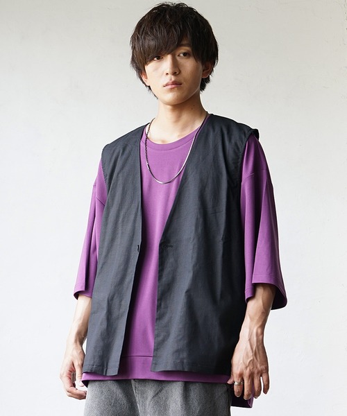 MinoriTY(マイノリティ)の「【MinoriTY】ポンチビッグTシャツ メンズ 無地Tシャツ オーバーサイズ カラーTシャツ ルーズシルエット 半袖Tシャツ(Tシャツ/カットソー・メンズ・グレー/ブルー/ベージュ/ブラック/グリーン/エメラルドブルー/イエロー/パープル/ワイン/ブラウン・M/S/L)」の8枚目の写真