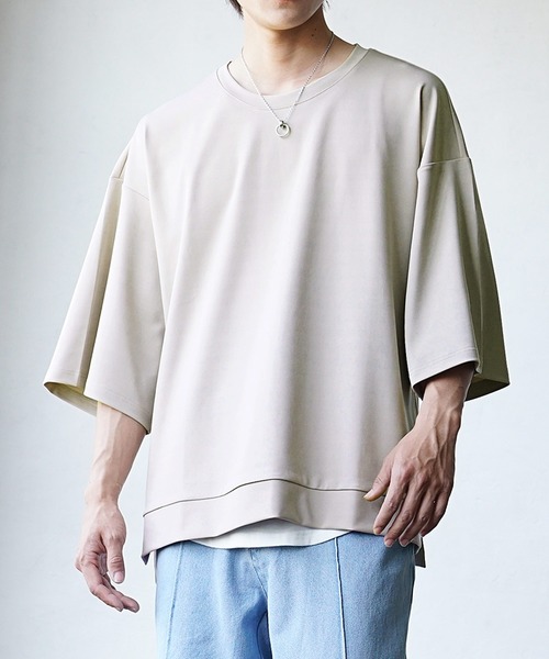 MinoriTY(マイノリティ)の「【MinoriTY】ポンチビッグTシャツ メンズ 無地Tシャツ オーバーサイズ カラーTシャツ ルーズシルエット 半袖Tシャツ(Tシャツ/カットソー・メンズ・グレー/ブルー/ベージュ/ブラック/グリーン/エメラルドブルー/イエロー/パープル/ワイン/ブラウン・M/S/L)」の11枚目の写真