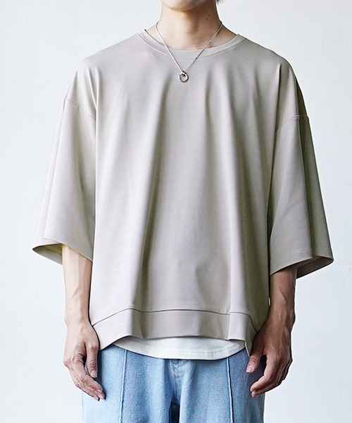 MinoriTY(マイノリティ)の「【MinoriTY】ポンチビッグTシャツ メンズ 無地Tシャツ オーバーサイズ カラーTシャツ ルーズシルエット 半袖Tシャツ(Tシャツ/カットソー・メンズ・グレー/ブルー/ベージュ/ブラック/グリーン/エメラルドブルー/イエロー/パープル/ワイン/ブラウン・M/S/L)」の15枚目の写真