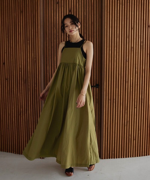 セール】ナイロン ギャザーキャミワンピース（ワンピース）｜hellam