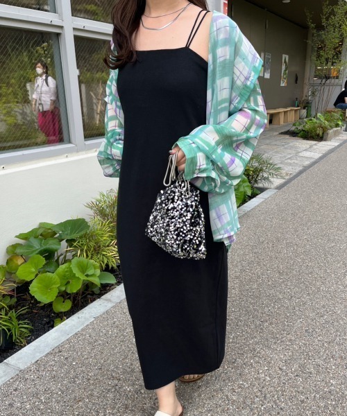 nemne store（ネンネストア）の「【低身長用サイズあり】カップ付きキャミワンピース（ワンピース・レディース・アイボリー/オートミール/ブラック・MEDIUM/SMALL）」の8枚目の写真