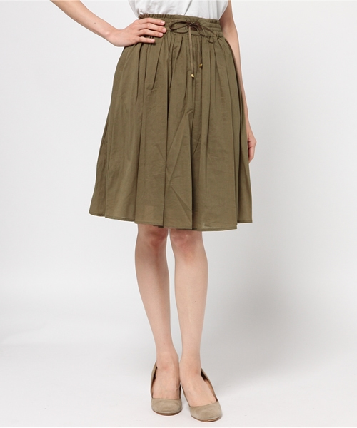 DISCOAT（ディスコート）の「【Discoat】ローンギャザーフレアスカート（スカート・レディース・オフホワイト/カーキ/ネイビー・MEDIUM/LARGE/SMALL）」の3枚目の写真