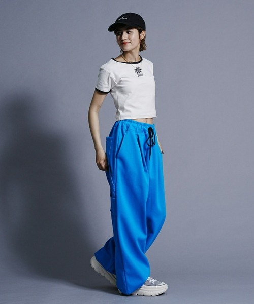 RVCA(ルーカ)の「RVCA/ルーカ ミニTシャツ/短丈/ワンポイント刺繍/リンガーTシャツ BD043-245(Tシャツ/カットソー・レディース・ホワイト/ライトパープル/ブラック・M/S)」の6枚目の写真