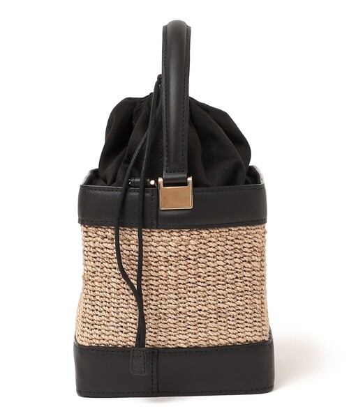 VIOLAd'ORO（ヴィオラドーロ）の「VIOLAd’ORO:アバカ スプリット バケットバッグ V-8626（ショルダーバッグ・レディース・ブラック・ONE SIZE）」の4枚目の写真
