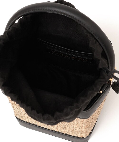 VIOLAd'ORO（ヴィオラドーロ）の「VIOLAd’ORO:アバカ スプリット バケットバッグ V-8626（ショルダーバッグ・レディース・ブラック・ONE SIZE）」の10枚目の写真
