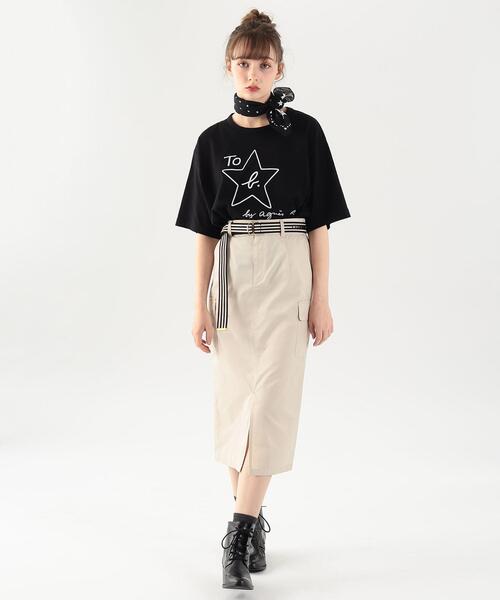 To b. by agnes b. WEB限定 ビッグスターロゴTシャツ 黒 WEB限定 W984 TS To b. ビッグスターロゴTシャツ（Tシャツ