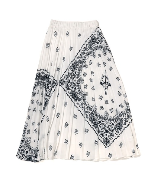 RADIO EVA（ラヂオエヴァ）の「RADIO EVA F065 EVA-01 Paisleys Bandanna Pleated Skirt（スカート・レディース・ブラック/ホワイト・FREE）」の2枚目の写真