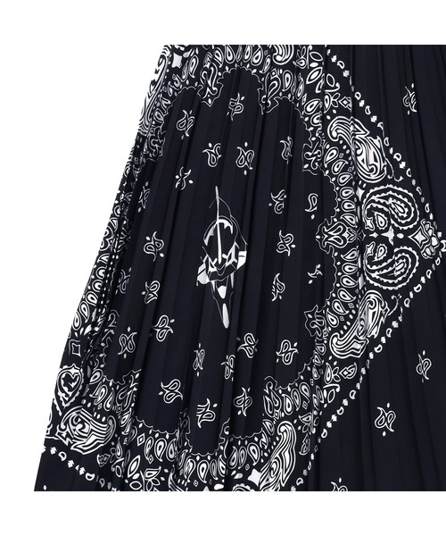 RADIO EVA（ラヂオエヴァ）の「RADIO EVA F065 EVA-01 Paisleys Bandanna Pleated Skirt（スカート・レディース・ブラック/ホワイト・FREE）」の7枚目の写真