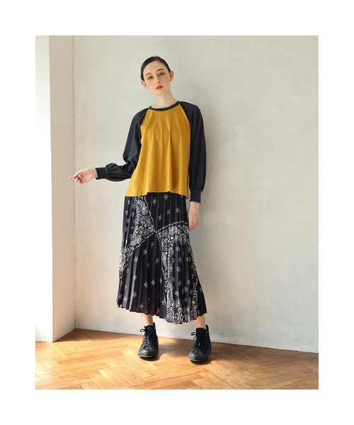 RADIO EVA（ラヂオエヴァ）の「RADIO EVA F065 EVA-01 Paisleys Bandanna Pleated Skirt（スカート・レディース・ブラック/ホワイト・FREE）」の9枚目の写真