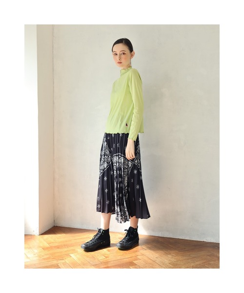 RADIO EVA（ラヂオエヴァ）の「RADIO EVA F065 EVA-01 Paisleys Bandanna Pleated Skirt（スカート・レディース・ブラック/ホワイト・FREE）」の8枚目の写真