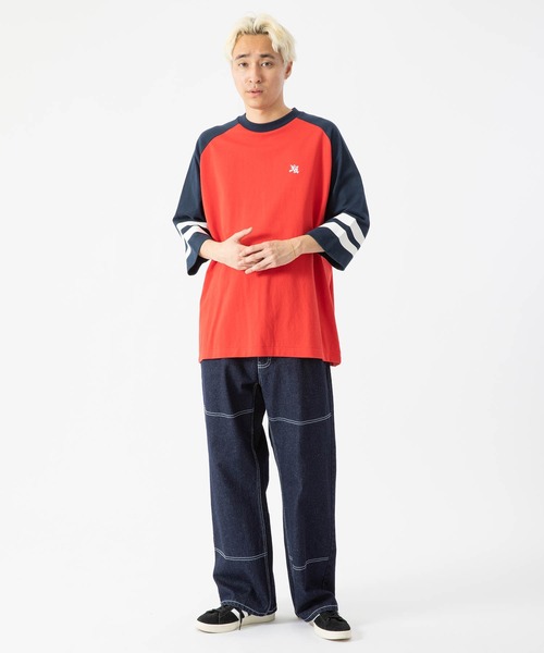 XLARGE（エクストララージ）の「OLD ENGLISH HEAVYWEIGHT RAGLAN TEE（Tシャツ/カットソー・メンズ・ネイビー/ブラウン/ブラック・M/XL/L/S）」の9枚目の写真