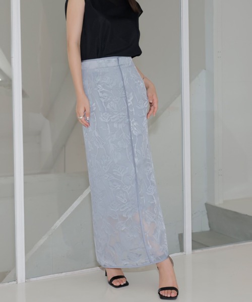 anuans(アニュアンス)の「オパールタイトスカート(スカート・レディース・アイボリー/チャコールグレー/サックスブルー・SMALL/MEDIUM)」の11枚目の写真