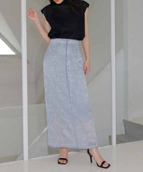 anuans(アニュアンス)の「オパールタイトスカート(スカート・レディース・アイボリー/チャコールグレー/サックスブルー・SMALL/MEDIUM)」の13枚目の写真