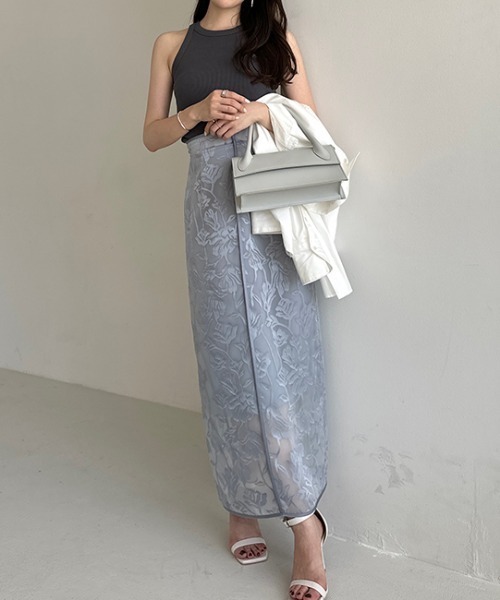 anuans(アニュアンス)の「オパールタイトスカート(スカート・レディース・アイボリー/チャコールグレー/サックスブルー・SMALL/MEDIUM)」の15枚目の写真