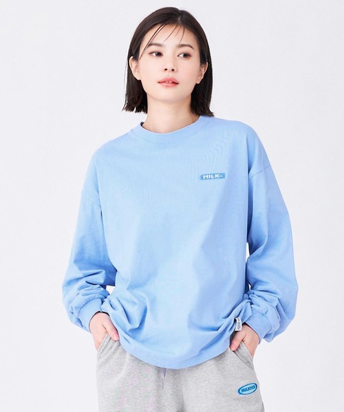 MILKFED.(ミルクフェド)の「EMBROIDERED BAR L/S TEE(Tシャツ/カットソー・レディース・ホワイト/ライトブルー/ブラック/ピンク・M/L)」の4枚目の写真