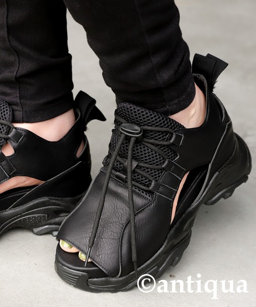 antiqua(アンティカ)の「厚底スニーカーサンダル(サンダル・レディース・ブラック・LL/S/L/M)」の4枚目の写真