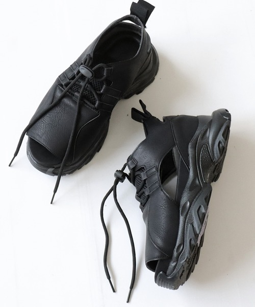 antiqua(アンティカ)の「厚底スニーカーサンダル(サンダル・レディース・ブラック・LL/S/L/M)」の3枚目の写真