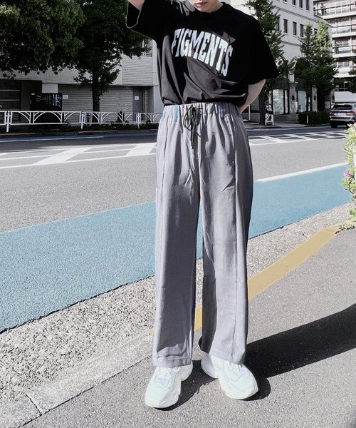 Figments（フィグメンツ）の「デニムドッキングイージースラックスパンツ（デニムパンツ・レディース・グレー・FREE）」の4枚目の写真