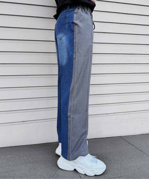 Figments（フィグメンツ）の「デニムドッキングイージースラックスパンツ（デニムパンツ・レディース・グレー・FREE）」の5枚目の写真