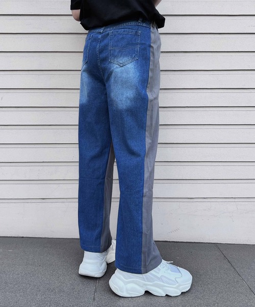 Figments（フィグメンツ）の「デニムドッキングイージースラックスパンツ（デニムパンツ・レディース・グレー・FREE）」の6枚目の写真