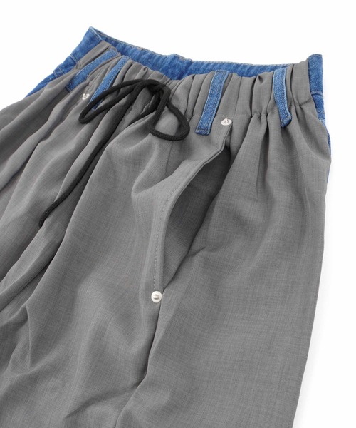 Figments（フィグメンツ）の「デニムドッキングイージースラックスパンツ（デニムパンツ・レディース・グレー・FREE）」の12枚目の写真