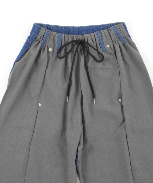 Figments（フィグメンツ）の「デニムドッキングイージースラックスパンツ（デニムパンツ・レディース・グレー・FREE）」の13枚目の写真