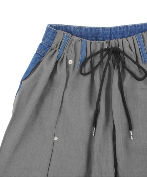 Figments（フィグメンツ）の「デニムドッキングイージースラックスパンツ（デニムパンツ・レディース・グレー・FREE）」の14枚目の写真