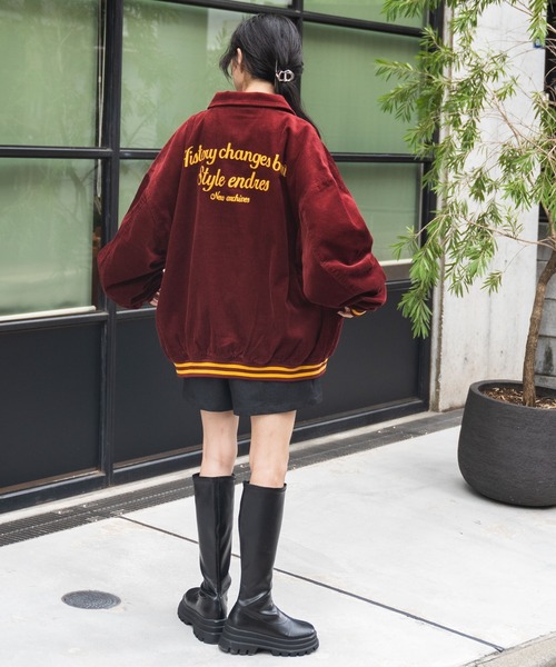 WEGO(ウィゴー)の「WEGO/ヴィンテージコーデュロイスタジャン(スタジャン・メンズ・ネイビー/ホワイト系その他/ワイン/ブラック・MEDIUM/LARGE)」の5枚目の写真