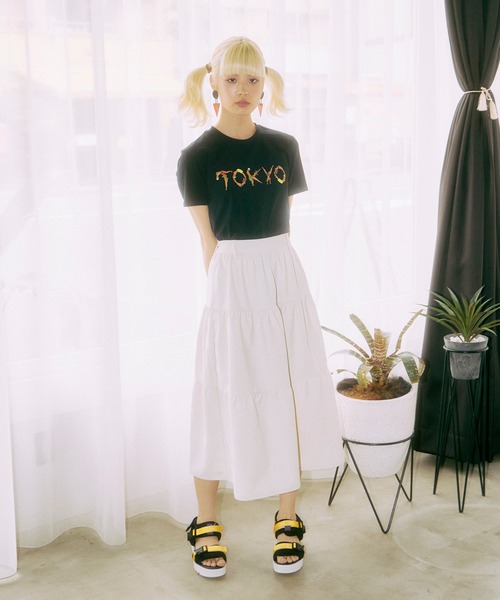 PUNYUS（プニュズ）の「TOKYOロゴＴシャツ（Tシャツ/カットソー・レディース・ホワイト/ライトパープル/ブラック・4/2/1/3）」の8枚目の写真