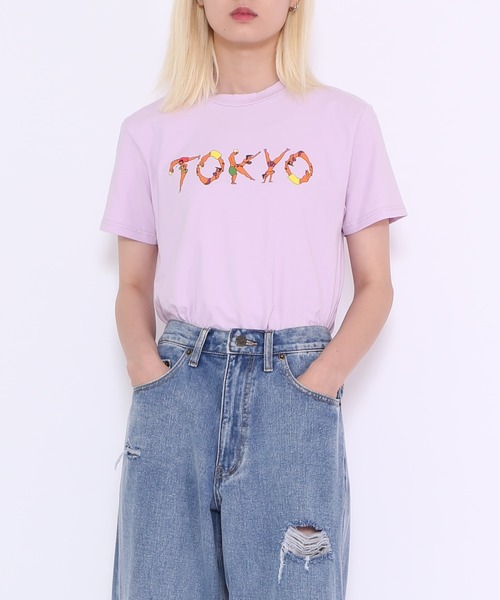 PUNYUS（プニュズ）の「TOKYOロゴＴシャツ（Tシャツ/カットソー・レディース・ホワイト/ライトパープル/ブラック・4/2/1/3）」の7枚目の写真