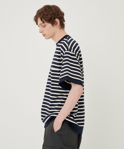 UNITED TOKYO（ユナイテッドトウキョウ）の「SUVIN×SUPIMA COTTON　ボーダーリラックスTシャツ（半袖）（Tシャツ/カットソー・メンズ・ブラック/ブルー/その他17・1/2）」の17枚目の写真