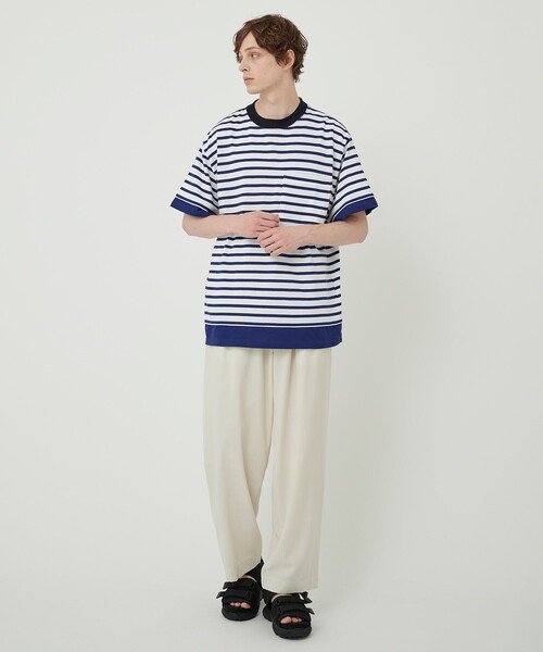 UNITED TOKYO（ユナイテッドトウキョウ）の「SUVIN×SUPIMA COTTON　ボーダーリラックスTシャツ（半袖）（Tシャツ/カットソー・メンズ・ブラック/ブルー/その他17・1/2）」の14枚目の写真