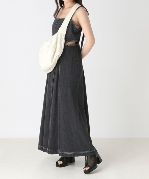 Heather(ヘザー)の「カットアウトデニムジャンスカ 967855(ジャンパースカート・レディース・ブラック/インディゴブルー・FREE)」の21枚目の写真