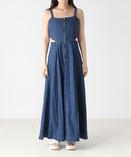 Heather（ヘザー）の「カットアウトデニムジャンスカ 967855