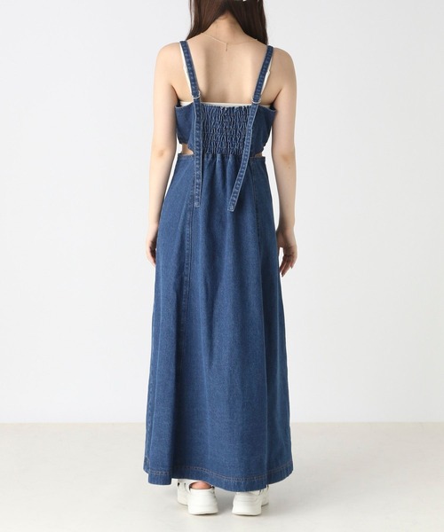 Heather(ヘザー)の「カットアウトデニムジャンスカ 967855(ジャンパースカート・レディース・ブラック/インディゴブルー・FREE)」の15枚目の写真