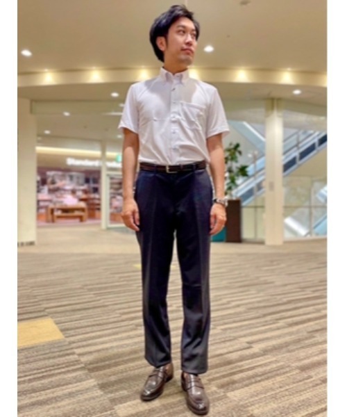Perfect Suit FActory(パーフェクトスーツファクトリー)の「【接触冷感/完全ノーアイロン】半袖アイシャツ アイスライブ【ECO i-Shirt】ホワイト(ビジネスシャツ・メンズ・ホワイト・L/LL/3L/M/S)」の2枚目の写真