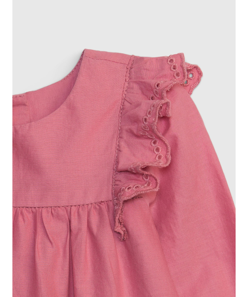 GAP(ギャップ)の「ラッフルフリル アイレット ワンピース (ベビー)(ワンピース・キッズ・ピンク・6-12M/12-18M/18-24M/3-6M)」の3枚目の写真