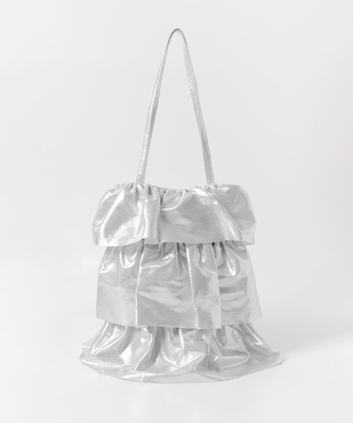 RODE SKO（ロデスコ）の「フリルメタリックトート（トートバッグ・レディース・ブラック/ゴールド/シルバー・ONE）」の14枚目の写真