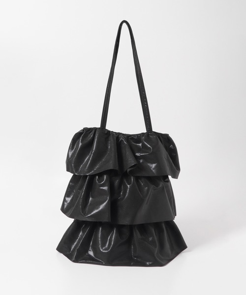 RODE SKO（ロデスコ）の「フリルメタリックトート（トートバッグ・レディース・ブラック/ゴールド/シルバー・ONE）」の10枚目の写真