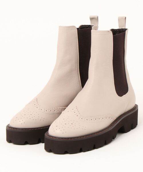 HIMIKO（HIMIKO）/【撥水】メダリオンサイドゴアトラックソールブーツ/631406 セール】【Made in Japan】【撥水】メダリオンサイドゴアトラック