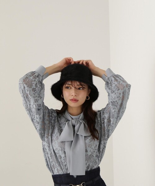 PROPORTION BODY DRESSING(プロポーションボディドレッシング)の「パールチェーン付きファーバケットハット / 1213284801(ハット・レディース・ホワイト/ベージュ/ブラック・フリ-)」の5枚目の写真