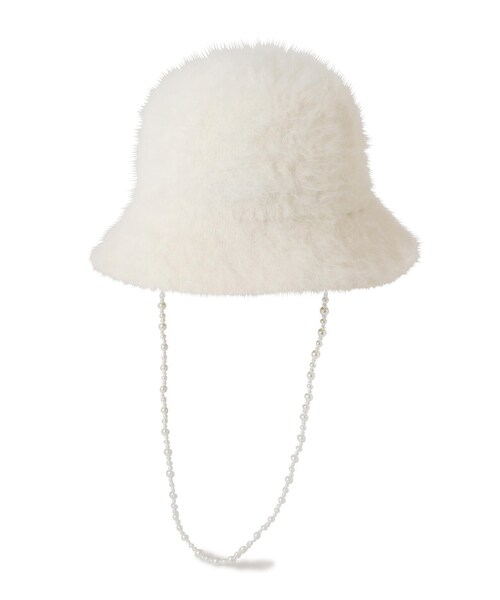 PROPORTION BODY DRESSING(プロポーションボディドレッシング)の「パールチェーン付きファーバケットハット / 1213284801(ハット・レディース・ホワイト/ベージュ/ブラック・フリ-)」の10枚目の写真