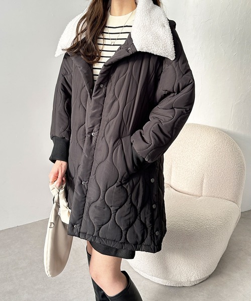 【セール】衿ボアマルチウェイキルティングコート（ダウンジャケット/コート）｜GeeRA（ジーラ） 5,807円