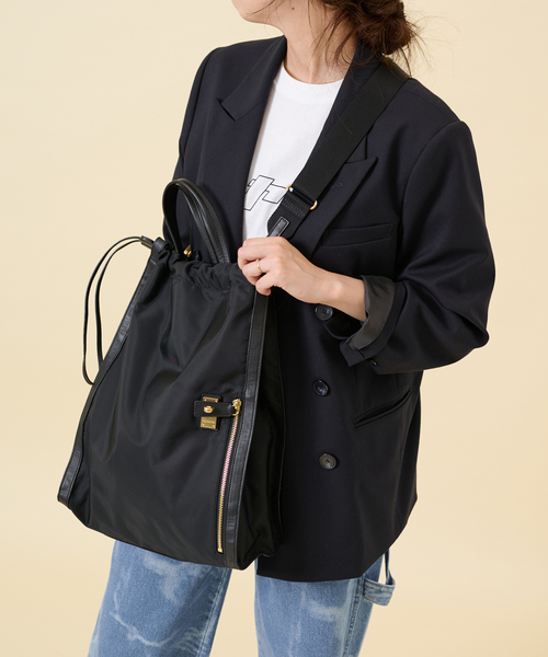U by SPICK&SPAN（ユーバイスピックアンドスパン）の「≪追加≫【ORSETTO/オルセット】 ナイロン2wayトートバッグ2（トートバッグ・レディース・ブラック・FREE）」の2枚目の写真
