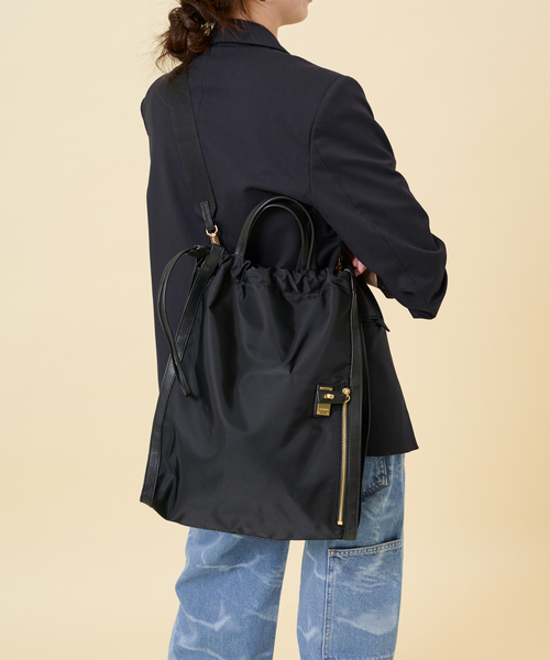 U by SPICK&SPAN（ユーバイスピックアンドスパン）の「≪追加≫【ORSETTO/オルセット】 ナイロン2wayトートバッグ2（トートバッグ・レディース・ブラック・FREE）」の4枚目の写真