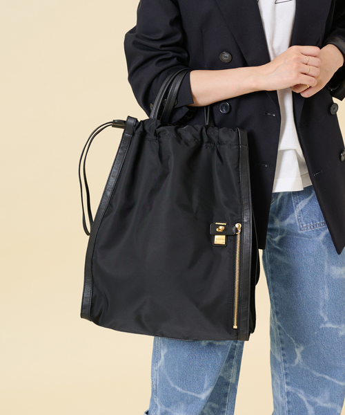 U by SPICK&SPAN（ユーバイスピックアンドスパン）の「≪追加≫【ORSETTO/オルセット】 ナイロン2wayトートバッグ2（トートバッグ・レディース・ブラック・FREE）」の6枚目の写真